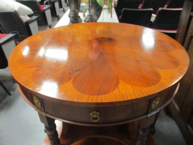 Maitland-Smith Neoclassical Regency Style Inlaid 3 Tier Foyer Center Table - 2
