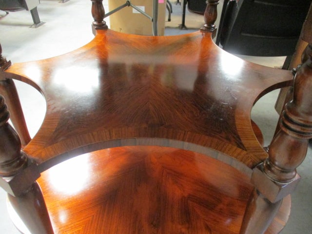 Maitland-Smith Neoclassical Regency Style Inlaid 3 Tier Foyer Center Table - 3