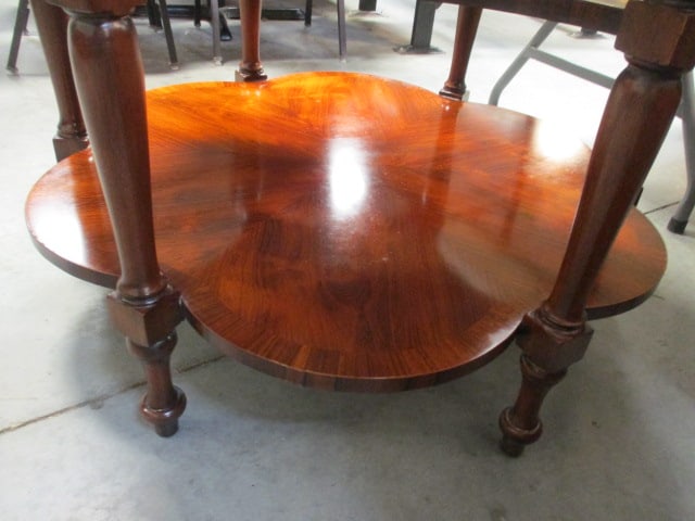 Maitland-Smith Neoclassical Regency Style Inlaid 3 Tier Foyer Center Table - 4