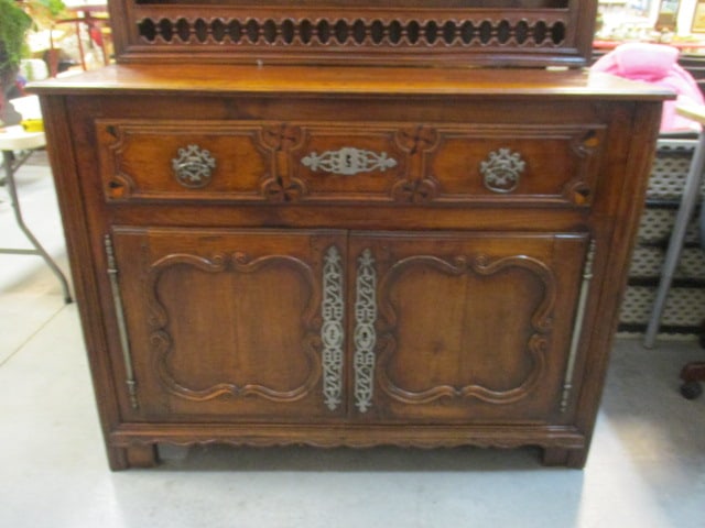 Impressive Antique Hand Carved/Hewn Welsh Dresser Cupboard - 2
