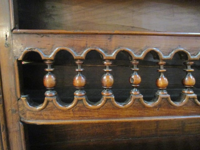 Impressive Antique Hand Carved/Hewn Welsh Dresser Cupboard - 5