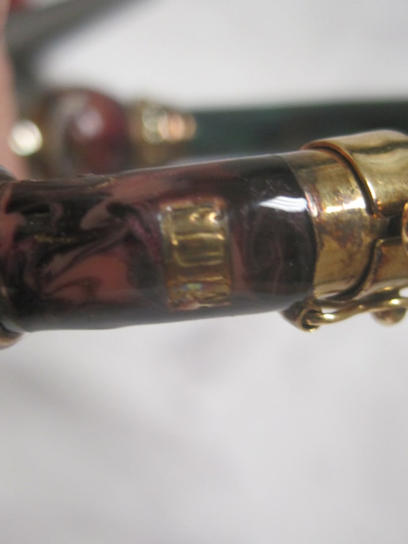 18k Gold Fidia Gioielli Italian Enamel Bangle Bracelet - 6