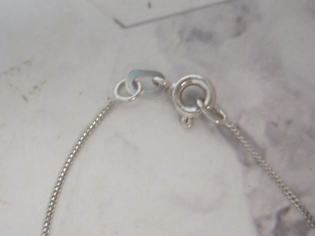 18k White Gold Blue Topaz Pendant on 16" 18k Gold Chain - 6