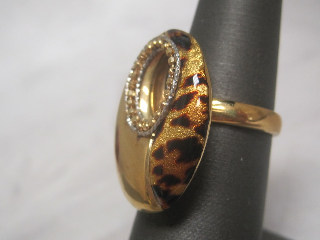 18k Gold Leopard Print Ring - 2