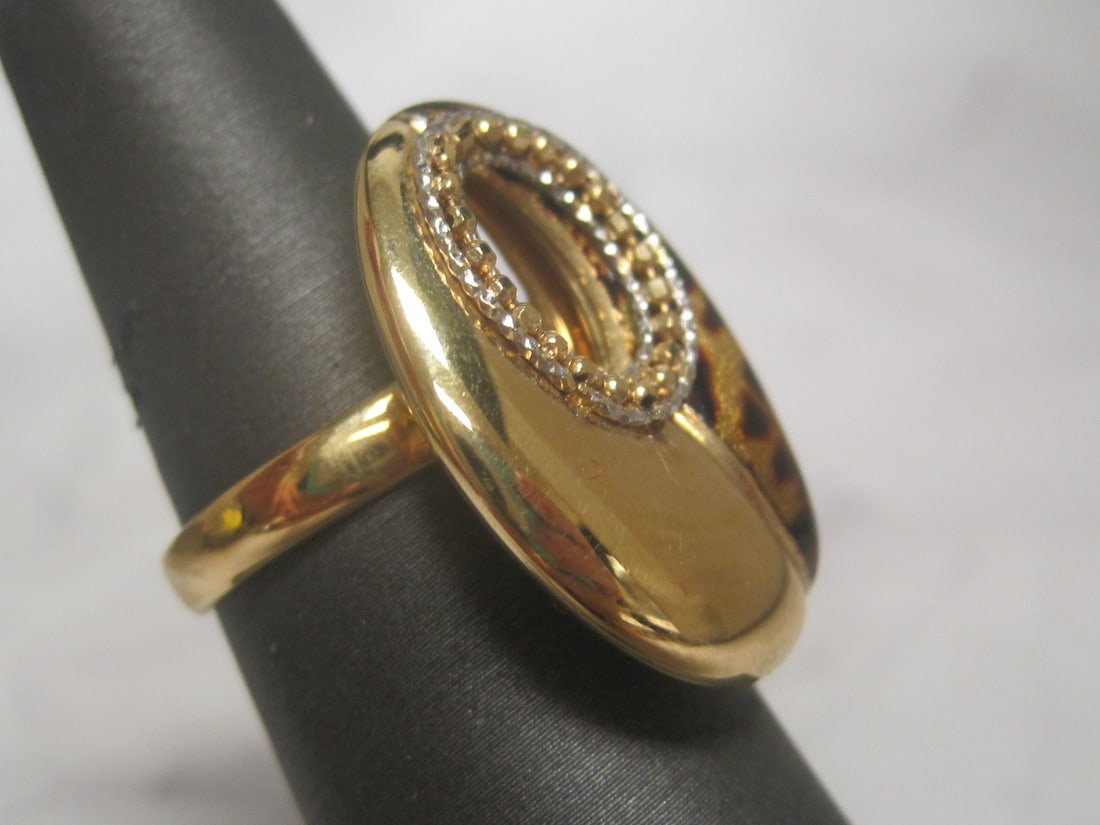 18k Gold Leopard Print Ring - 3