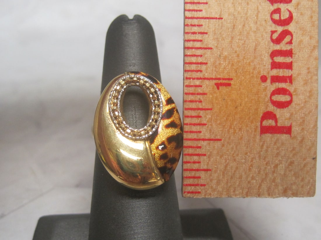 18k Gold Leopard Print Ring - 4