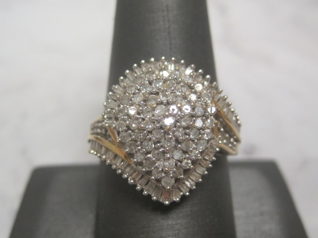 10k Gold Diamond Cluster Cocktail Ring
