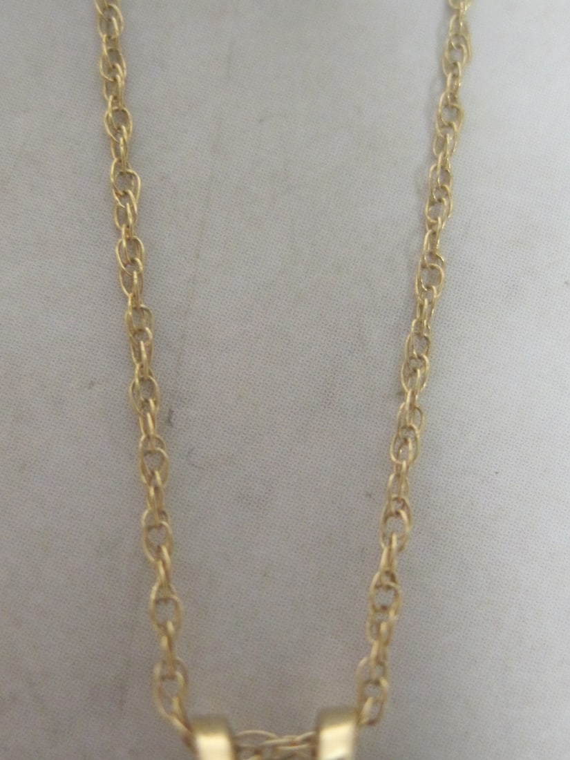 10k Gold "I Love You" Amethyst & Diamond Heart Pendant on 20" 14k Gold Chain - 3