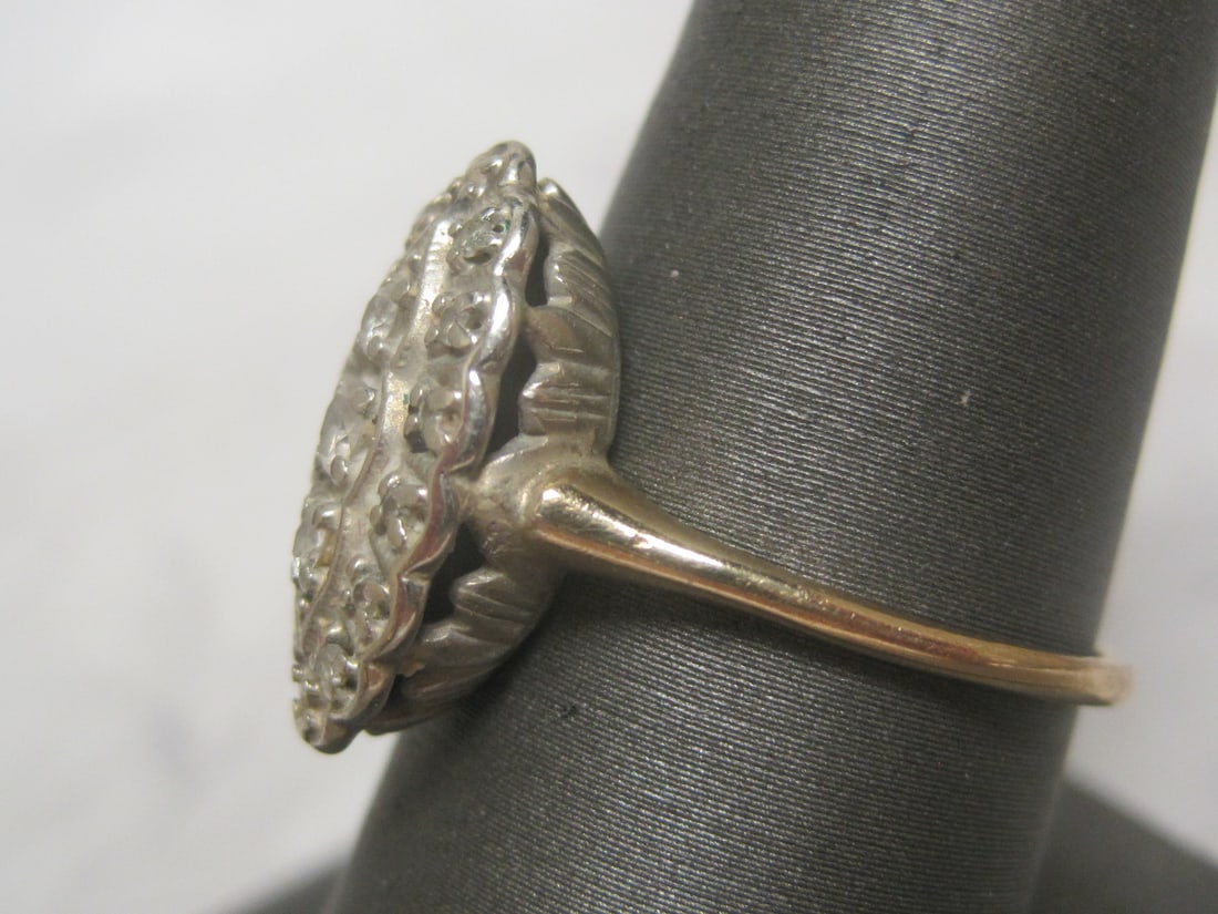 Antique 10k Gold Diamond Princess Ring - 2