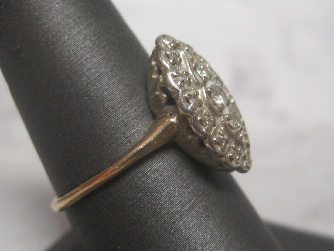 Antique 10k Gold Diamond Princess Ring - 3