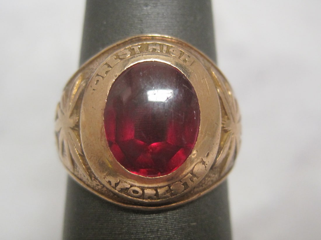 10k Gold 1937 SC Fairforest High School Class Ring: Weighs 7.7 grams, Size 6, From Hale's Jewelers