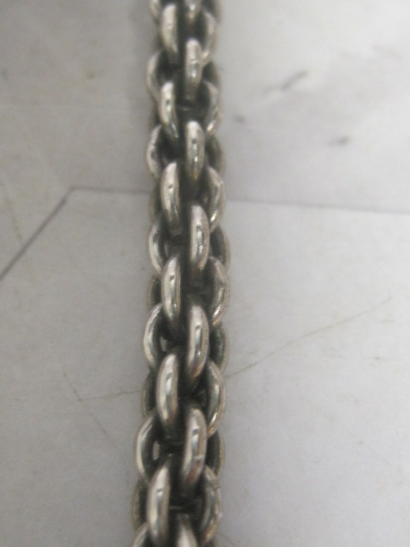 18" Sterling Silver Chunky Woven Chain Necklace - 2