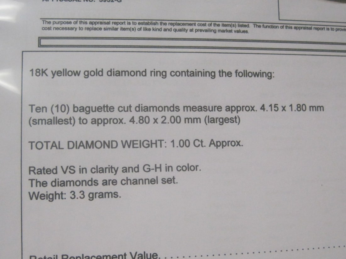 18k Gold Diamond Band appraised at $3000 - 6