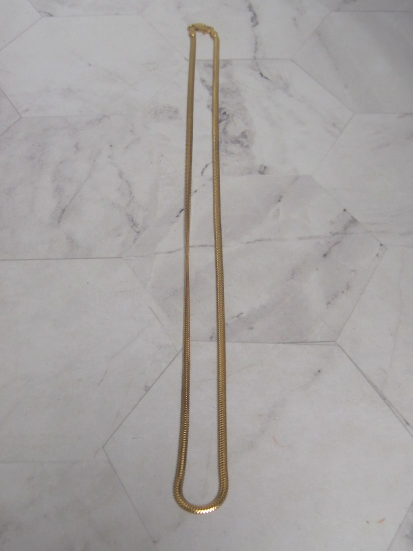 18" Sterling Silver Vermeil Snake Style Chain: Weighs 4.7 grams