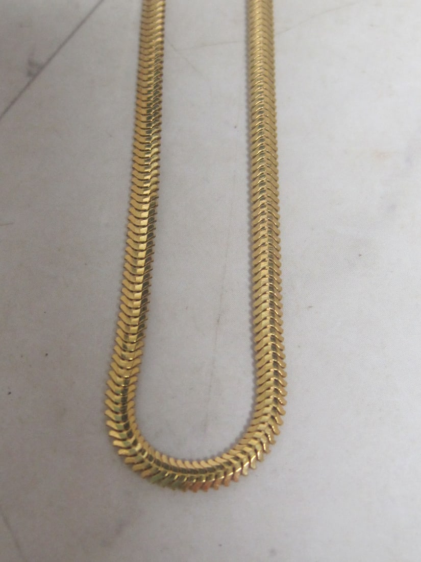 18" Sterling Silver Vermeil Snake Style Chain - 2