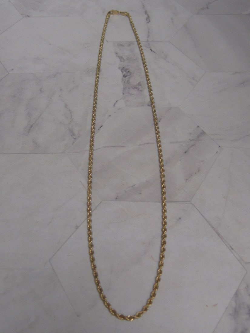 20" 14k Gold Rope Necklace: Weighs 9.1 grams