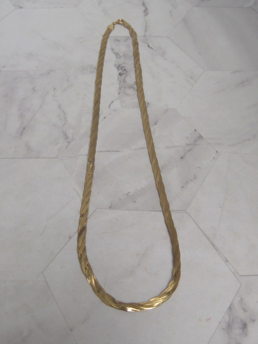 18" 14k Gold Braided Necklace: Weighs 7.1 grams