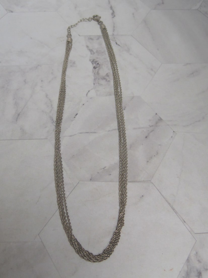 18" Sterling Silver 5 Strand Necklace: Weighs 8 grams