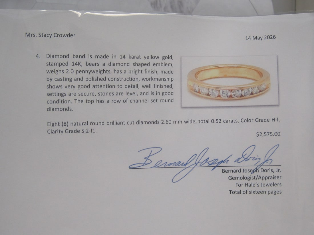 14k Gold .52ct tw Diamond Band Ring appraised at $2,575 - 5