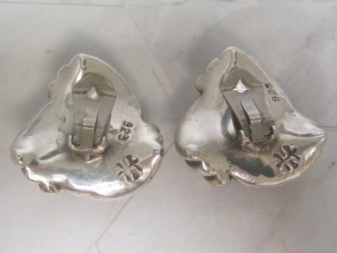 Sterling Silver Vermeil Puffed Love Knot Clip Earrings - 3