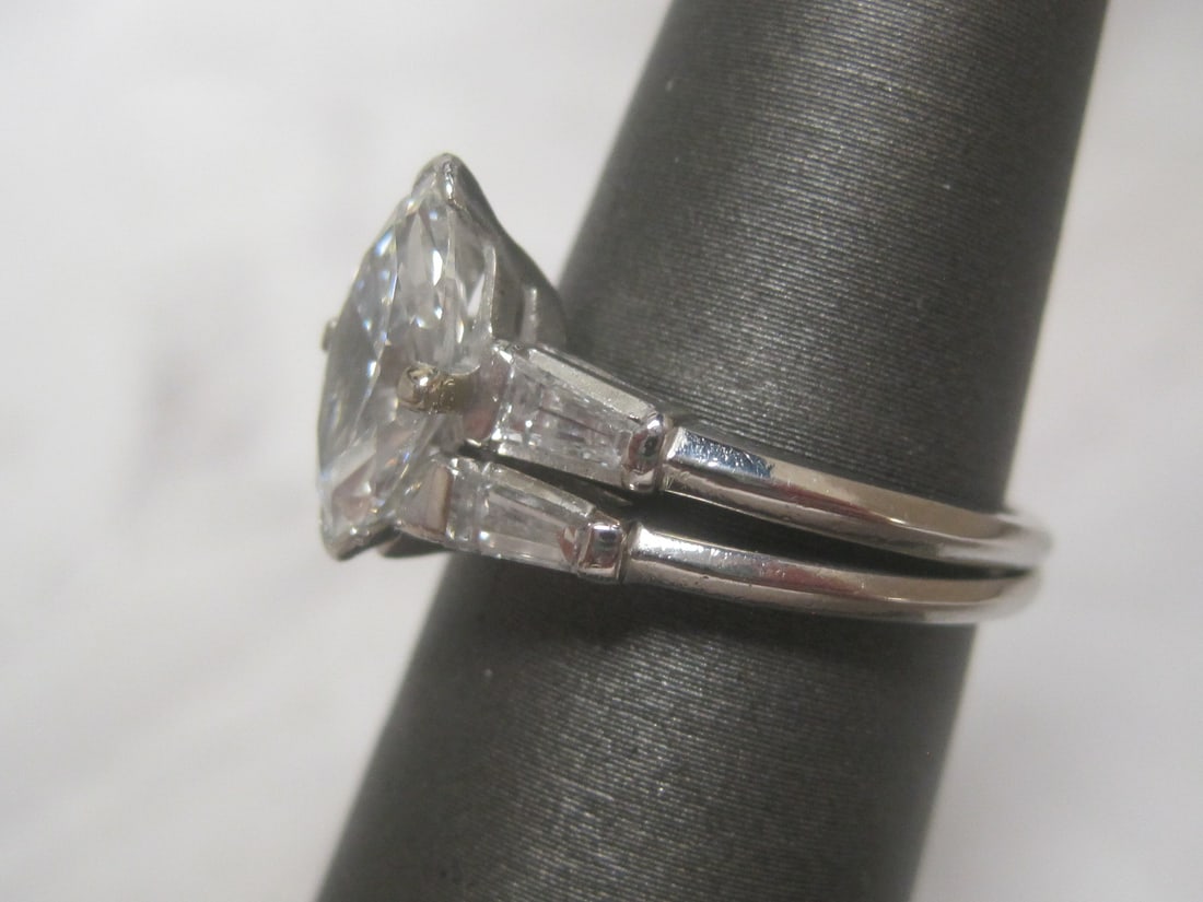 Platinum 1.52 Carat Diamond Wedding Set Ring & Band appraised at $21,000 - 5