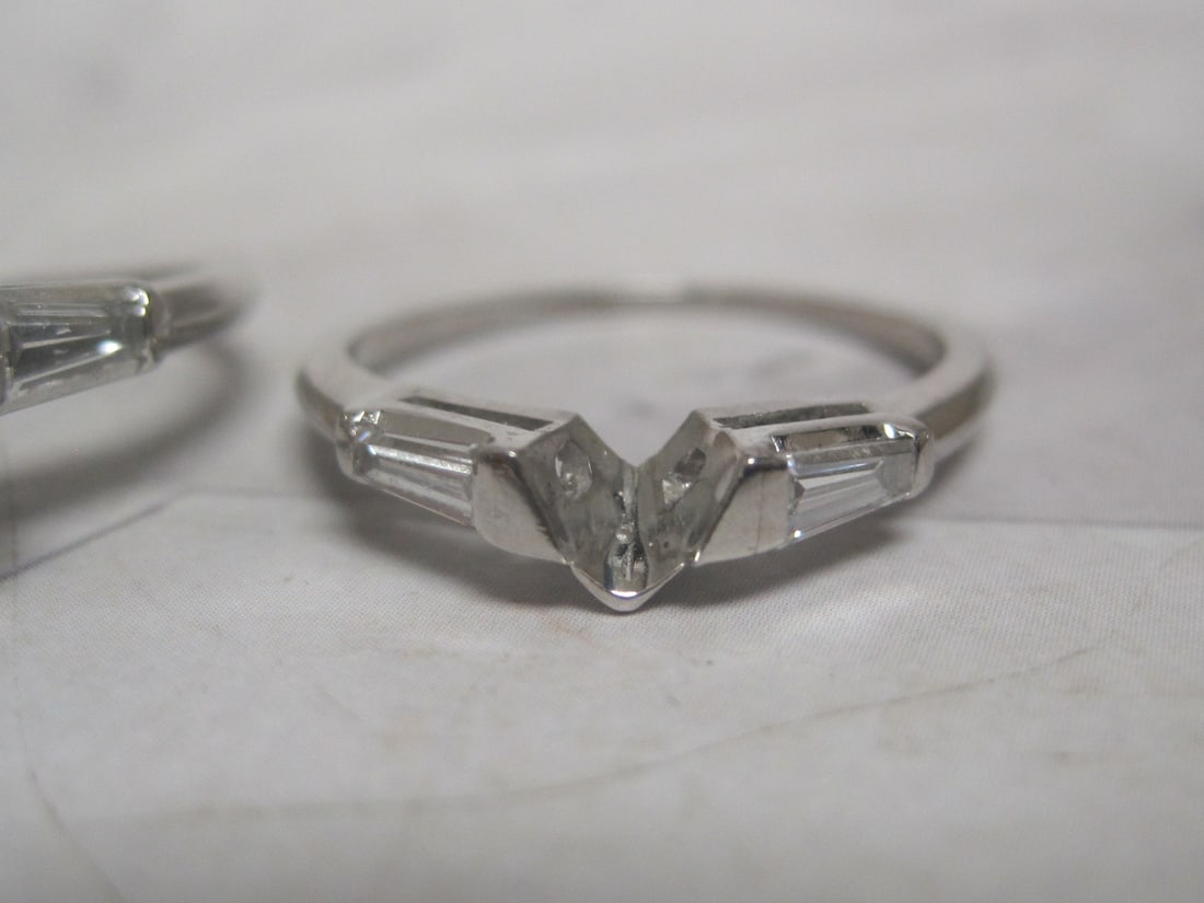 Platinum 1.52 Carat Diamond Wedding Set Ring & Band appraised at $21,000 - 7