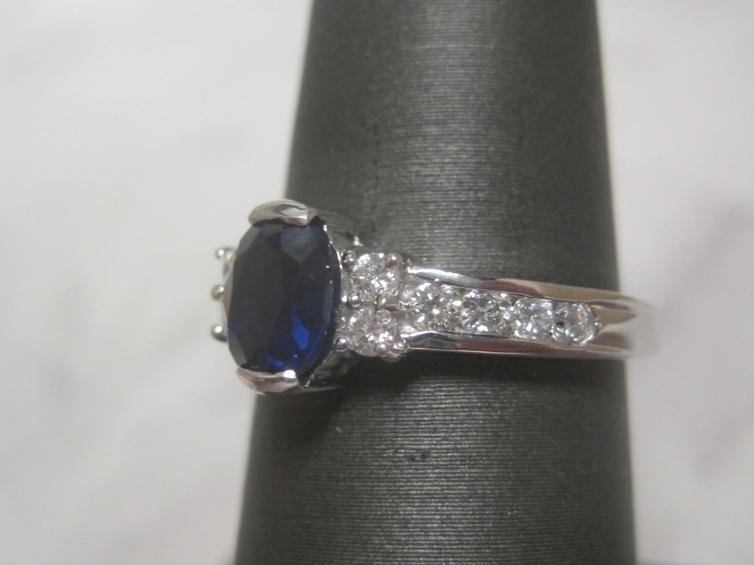 14k White Gold Sapphire & Diamond Ring appraised at $2,950 - 2