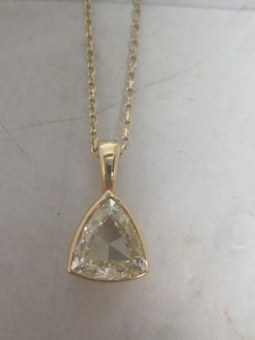 Scarce 1 Carat Diamond 14k Gold Pendant on 16" 14k Gold Chain appraised at $3,000 (1 of 9)