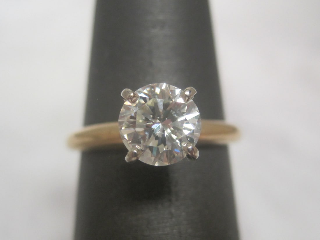 14k Gold 1 Carat Natural Round Brilliant Cut Diamond Ring appraised at $4,825 - 4