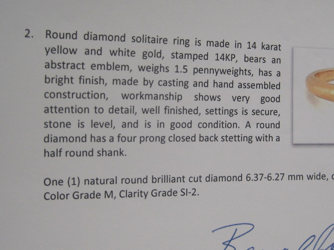 14k Gold 1 Carat Natural Round Brilliant Cut Diamond Ring appraised at $4,825 - 8