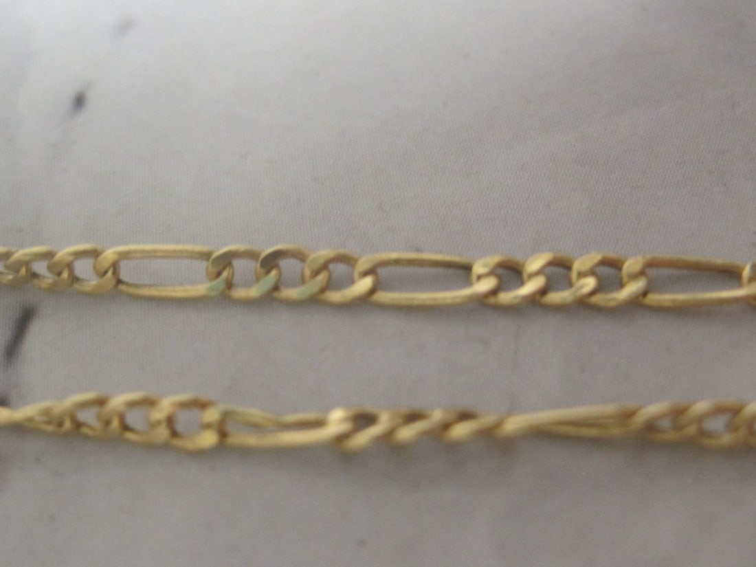 7" 14k Gold Figaro Bracelet - 2