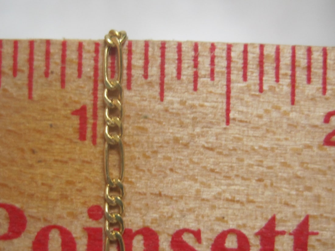 7" 14k Gold Figaro Bracelet - 3