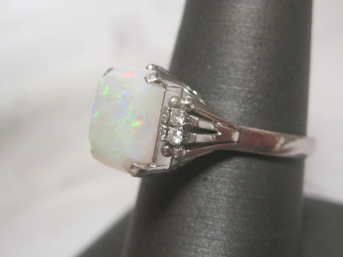 Platinum Opal & Diamond Ring appraised at $2,450 - 2