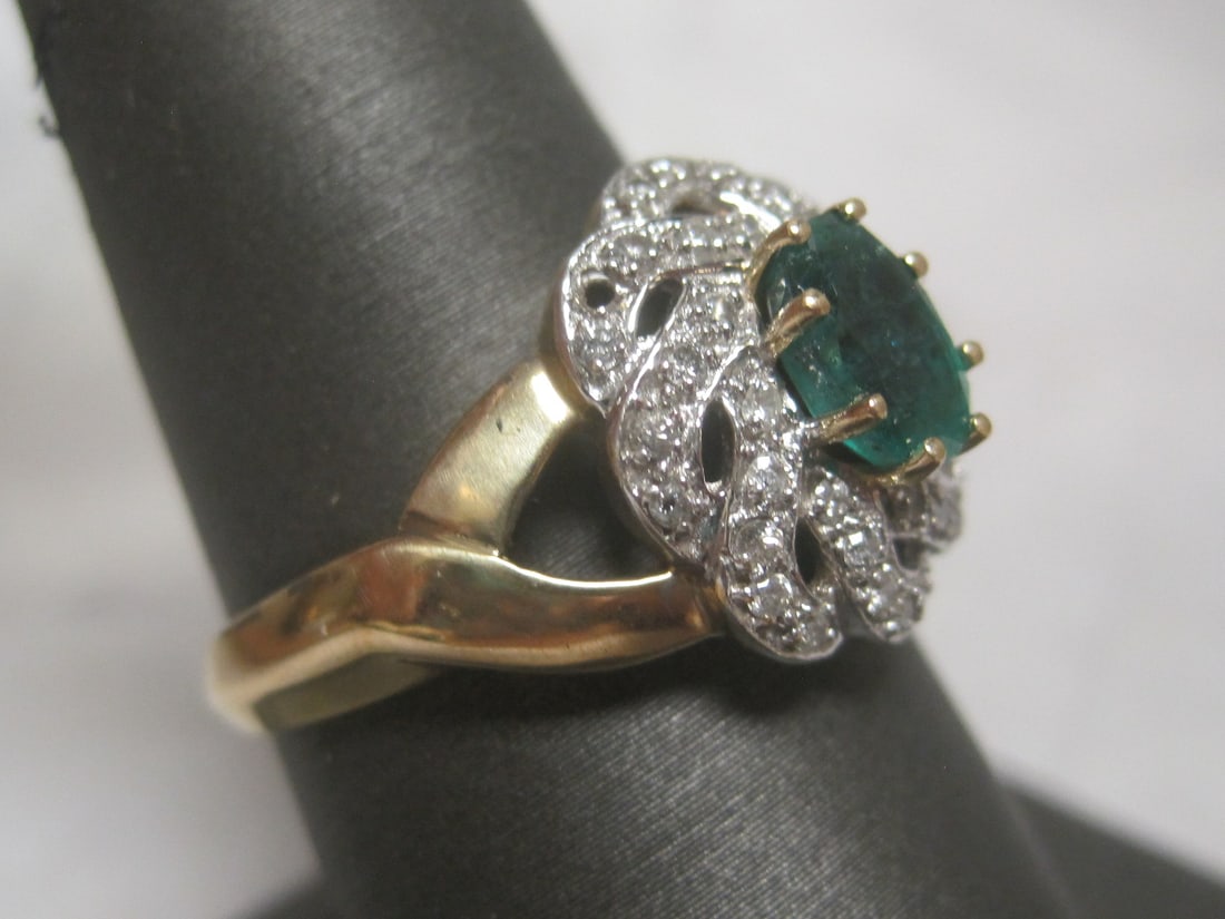 14k Gold Emerald & Diamond Ring appraised at $2,350 - 2