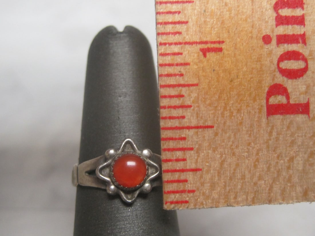 Sterling Silver Southwestern Style Carnelian Ring - 4
