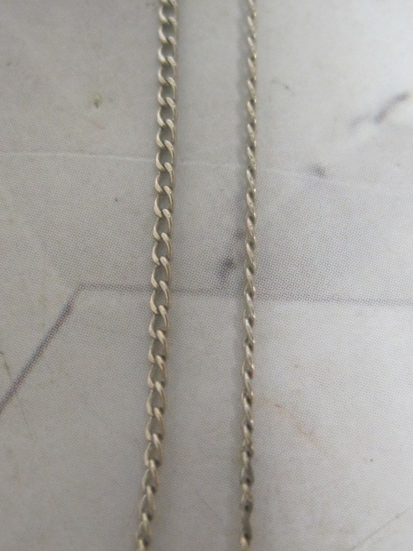 Antique 14k White Gold Diamond Pendant on 16" 14k White Gold Chain appraised at $2,450 - 4