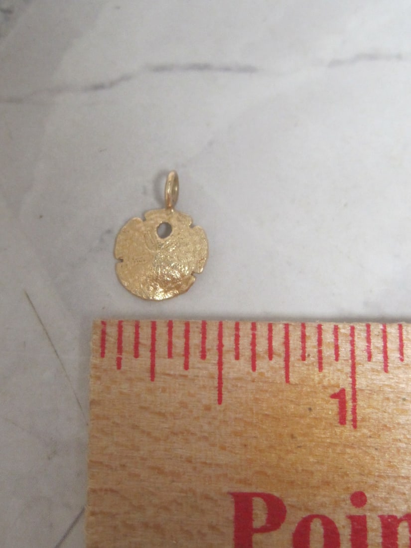 14k Gold Sand Dollar Charm - 3