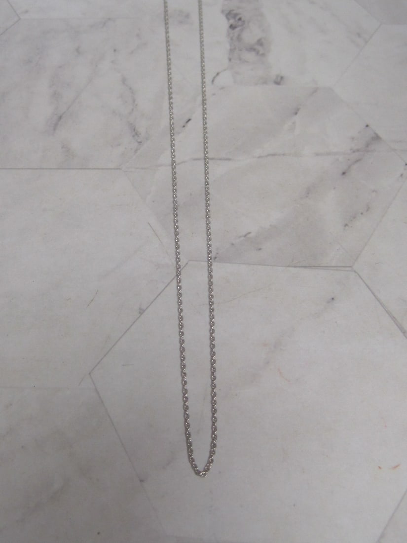 20" 14k White Gold Chain: Weighs 2.2 grams