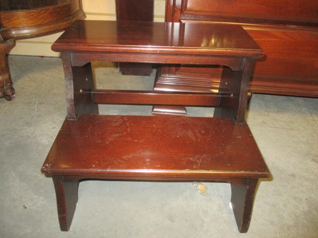 2 Step Bedstep with brass hardware: 17 x 14