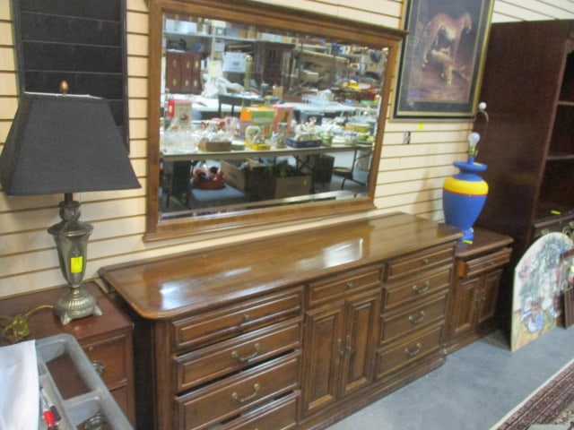 Ethan Allen 12 Drawer 2 Door Dresser w/mirror (1 of 7)