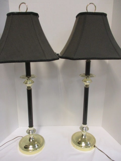 Black Candlestick Buffet Lamp (PR): 30"