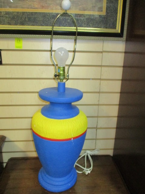 Post Modern Memphis Style Ceramic Style Lamp: 32"