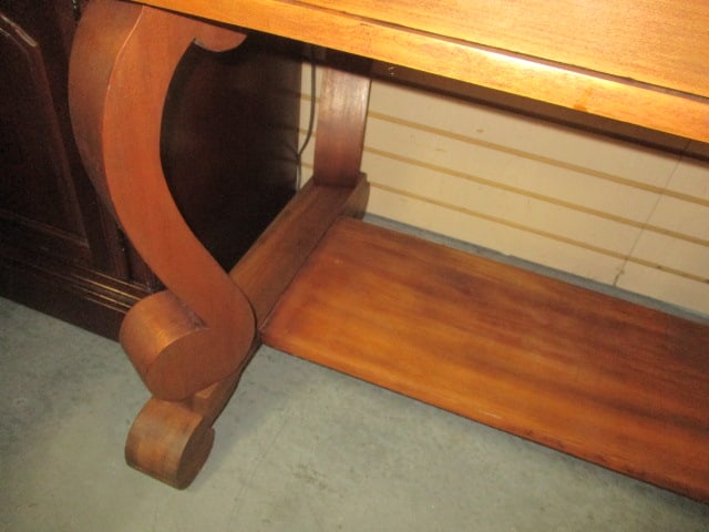 Vtg. Wood Library Table/Writing Desk - 4