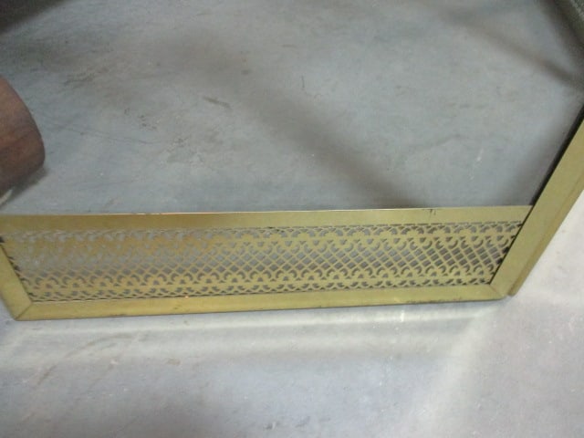 Brass & Glass Folding Fireplace Screen - 3
