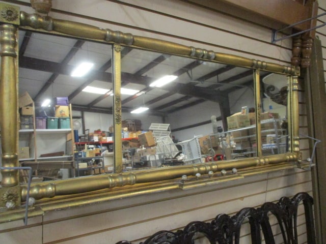 American Empire Giltwood Mantel or Pier Mirror: 62 x 22