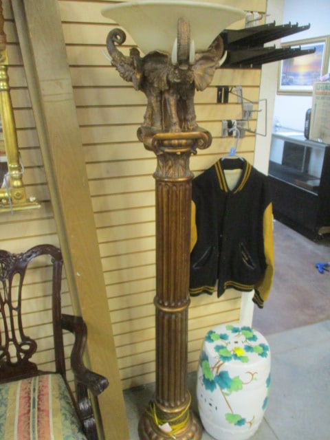 Elephant Floor Torchiere Lamp: 71"