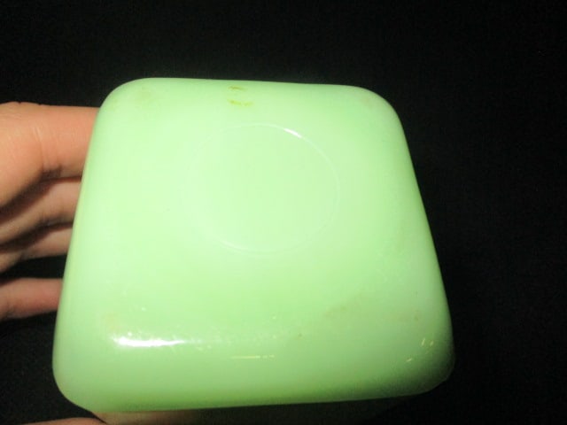 Uranium Glass 4" Salt/Pepper, & 6" Cereal Canister - 5