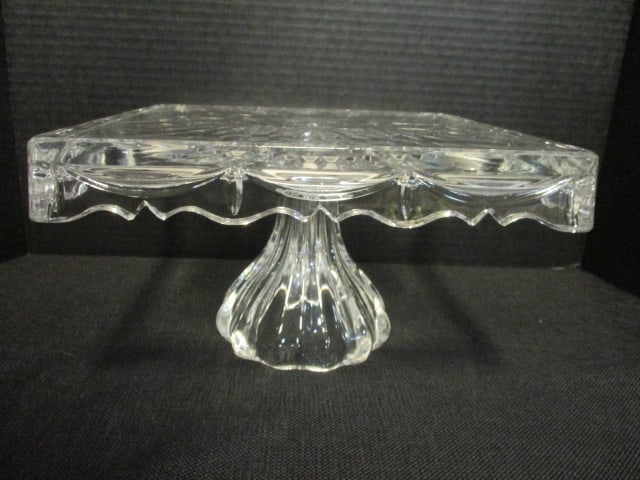 Crystal Square Pedestale Cake Stand: 10 x 10 x 6
