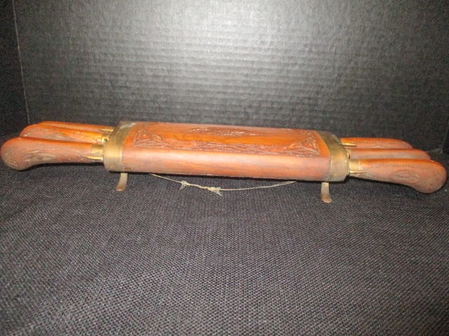 Mid Century Tourist Cutlery Set from India w/Handcarved Handles: .