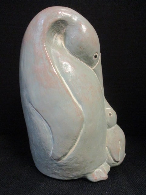 Isabel Bloom Concrete Penguin & Baby Sculpture - 2
